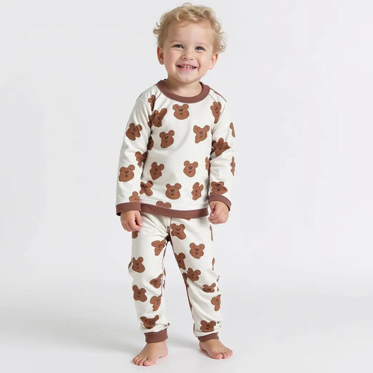 White Bear Print 2 Piece PJs