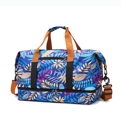 The Foldable Travel Bag - Leaf Pattern