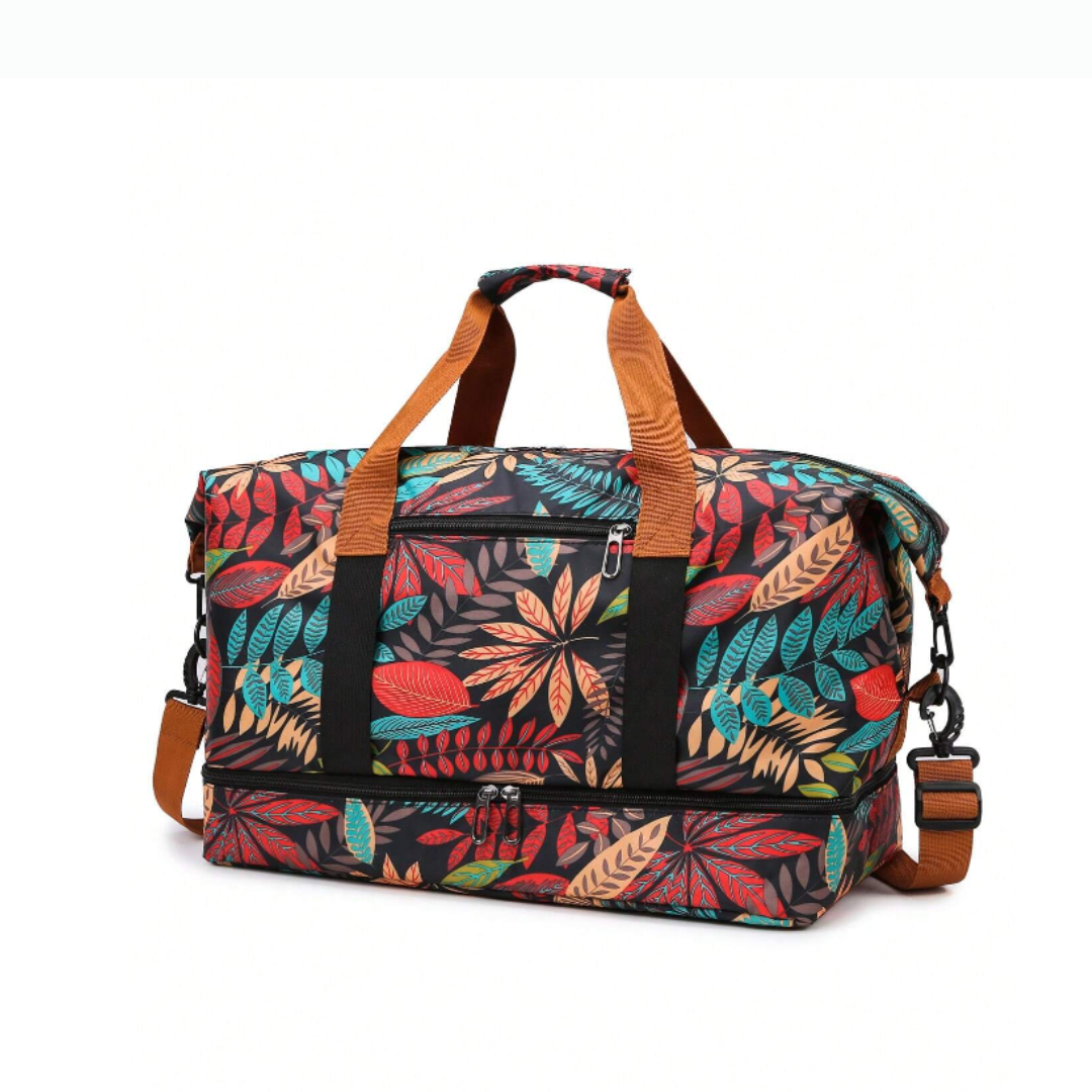 The Foldable Travel Bag - Leaf Pattern