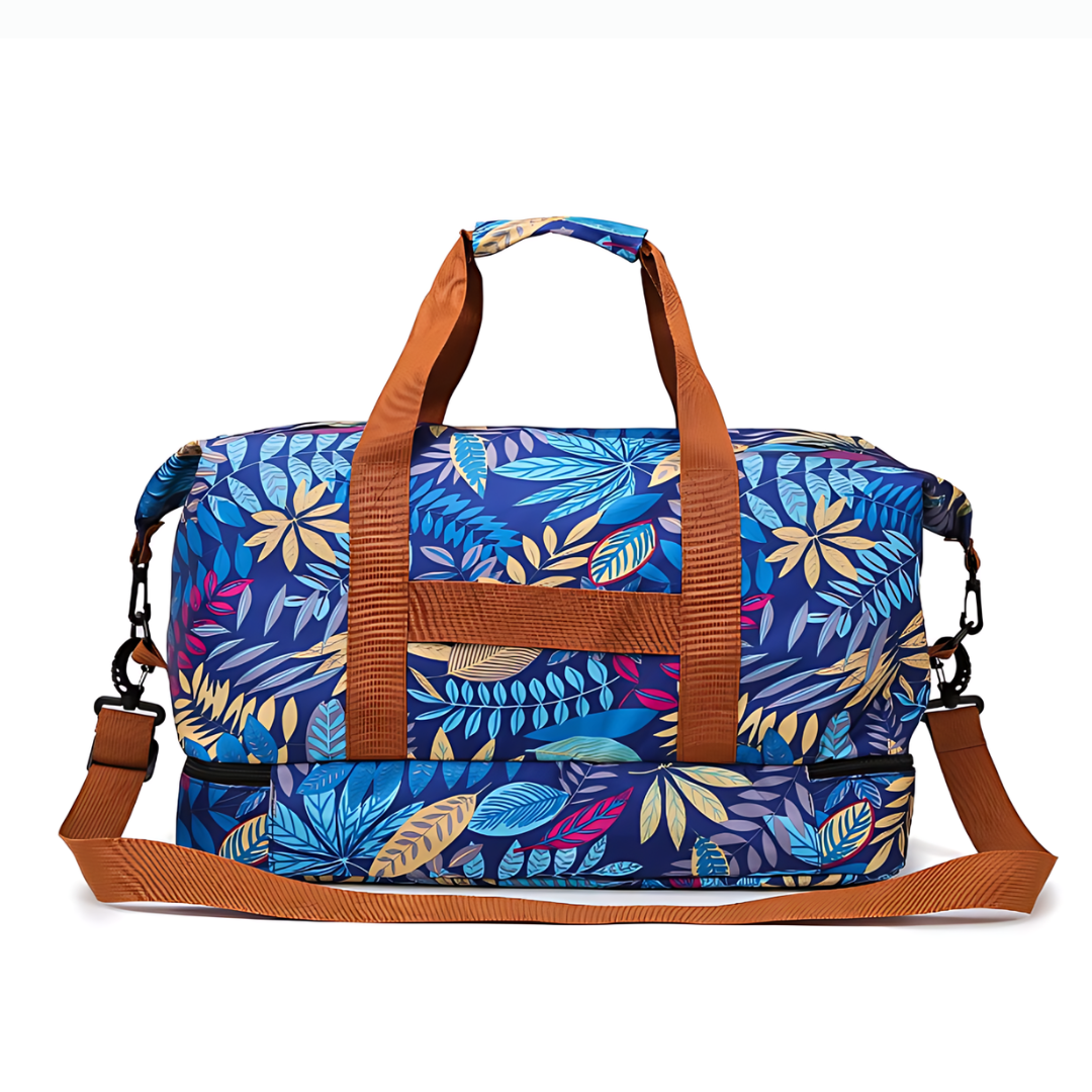 The Foldable Travel Bag - Leaf Pattern