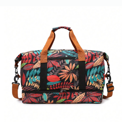 The Foldable Travel Bag - Leaf Pattern