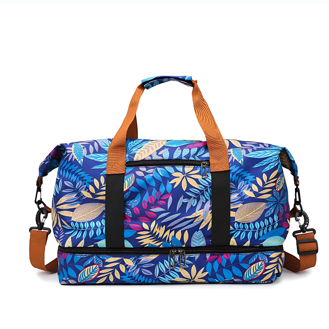 The Foldable Travel Bag - Leaf Pattern