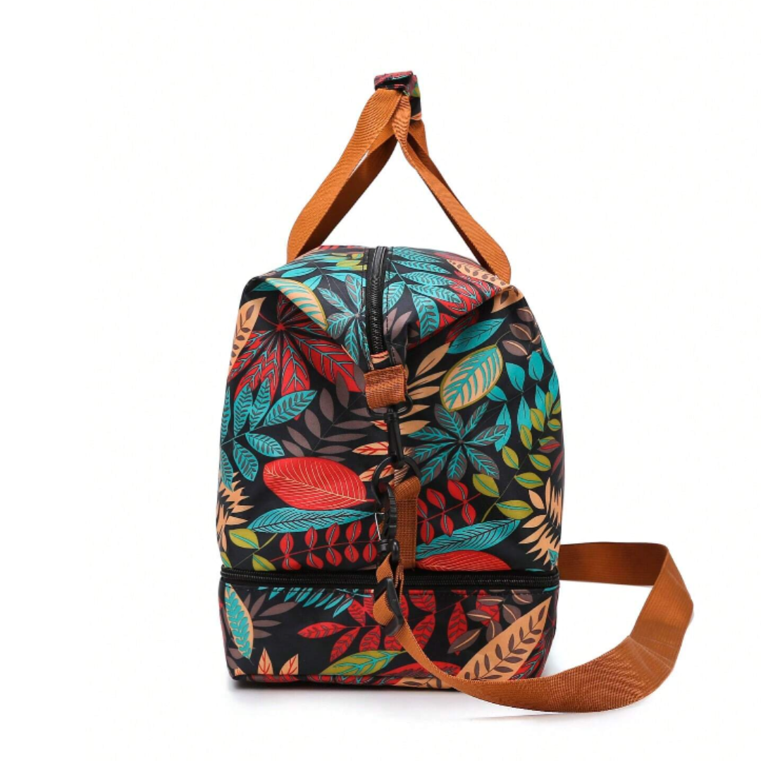 The Foldable Travel Bag - Leaf Pattern